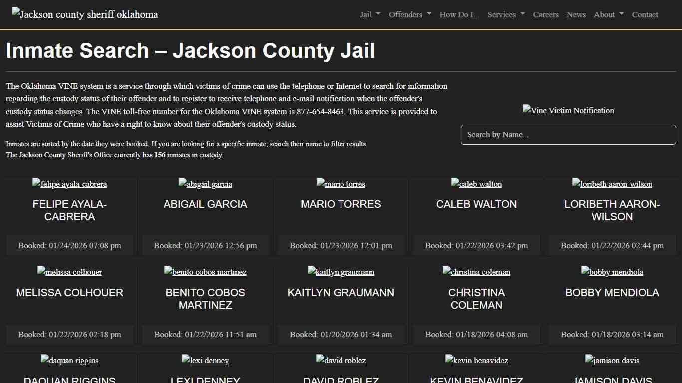 Inmate Search Jackson County Sheriff's Office